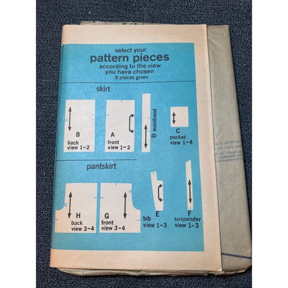 Simplicity 8362 Skirt Pantskirt Sewing Pattern 1970s 23" Waist uncut - Picture 2 of 5